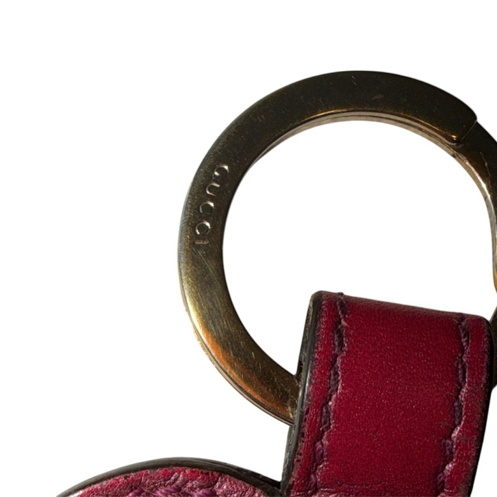 Gucci Leather Keychain with Gold Accent and Gucci gift bag - Picture 5 of 6